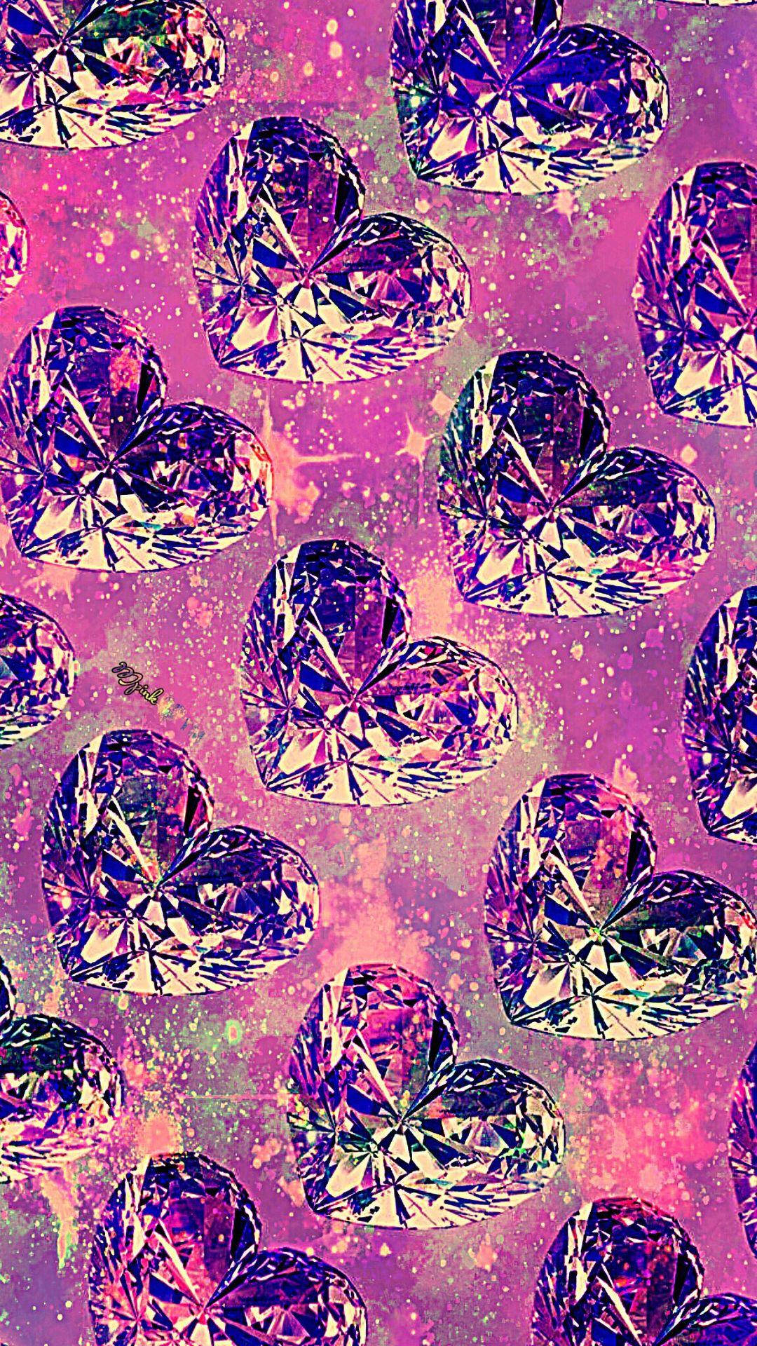 Jewel Hearts Girly Galaxy Wallpaper