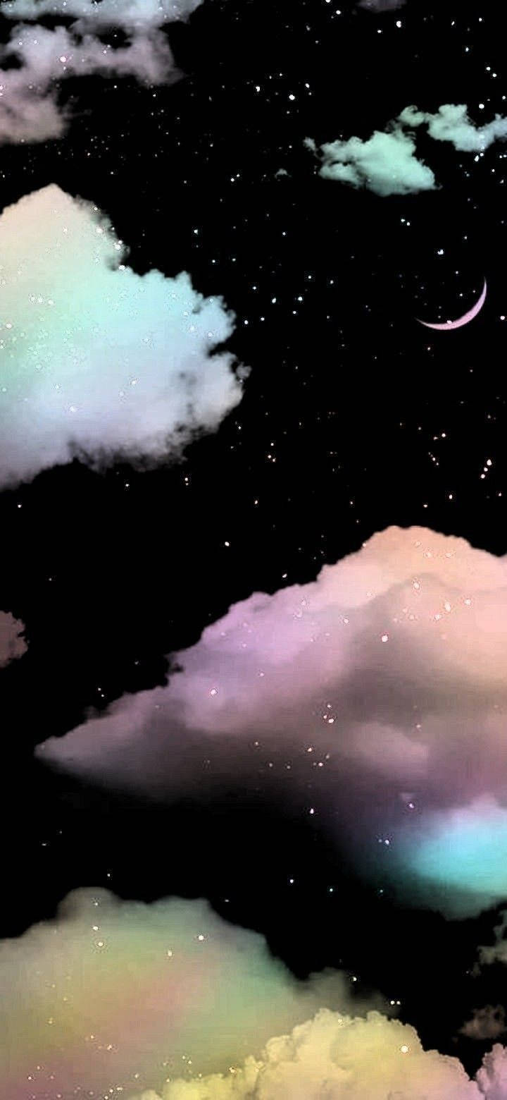 Regenbogenwolken Dunkel Girly Galaxy Wallpaper