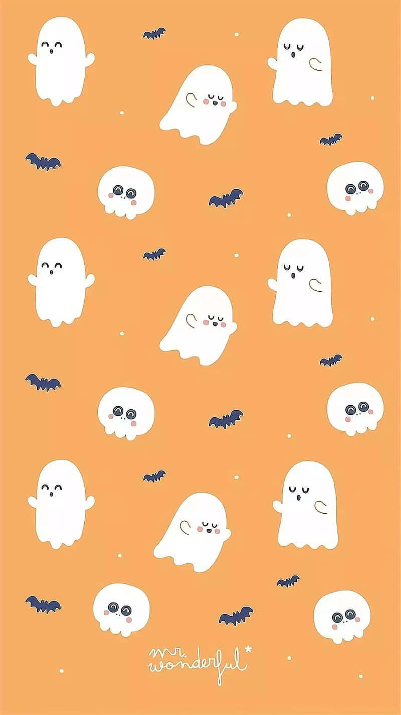 Girly Halloween Cute Ghost Drawings Wallpaper