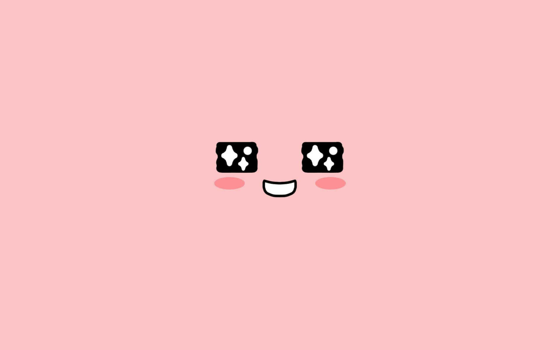 A Pink Background With A Cute Face On It Wallpaper