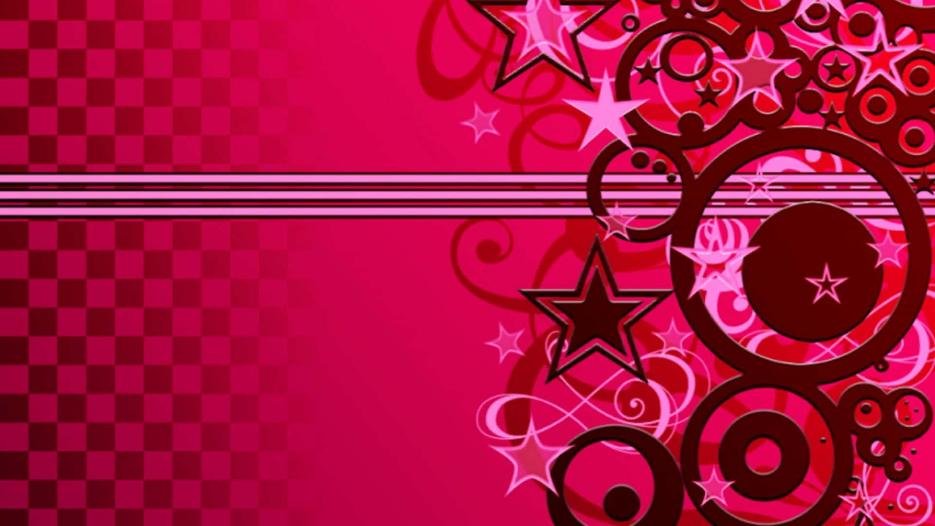 A Pink Background With Stars And Swirls Wallpaper