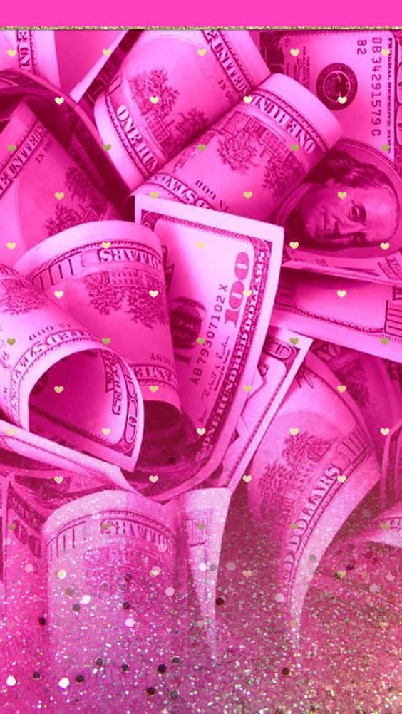 Rolled Girly Money Wallpaper