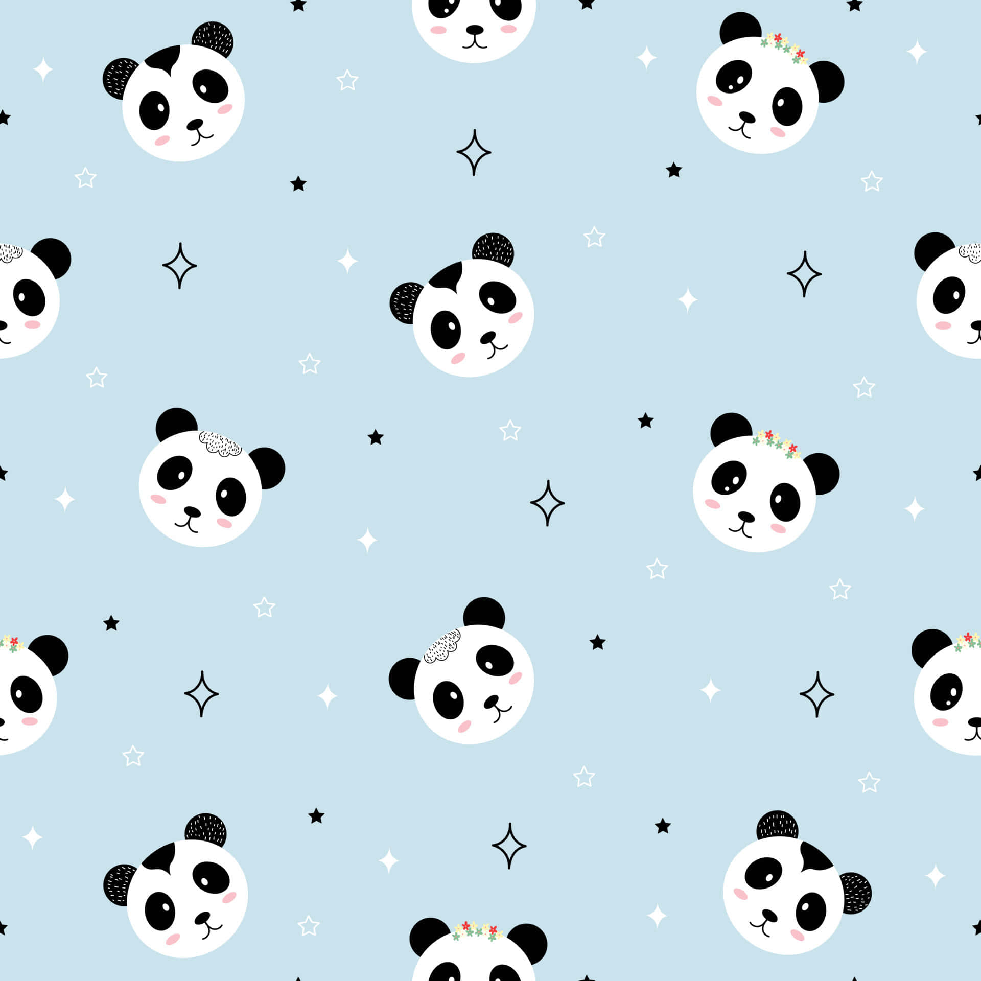 En sjov pige Panda nyder et cupcake Wallpaper