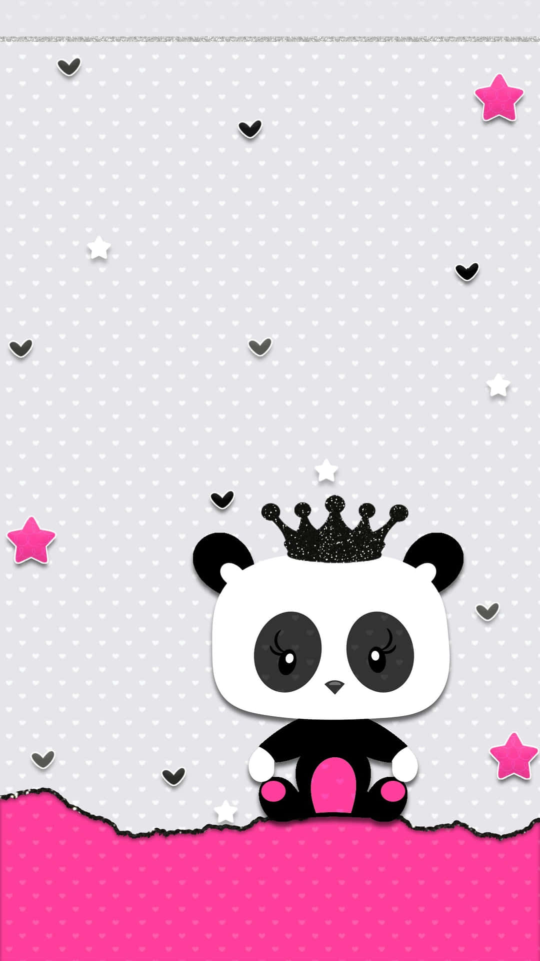 Girly Panda Wearing Crown Wallpaper
