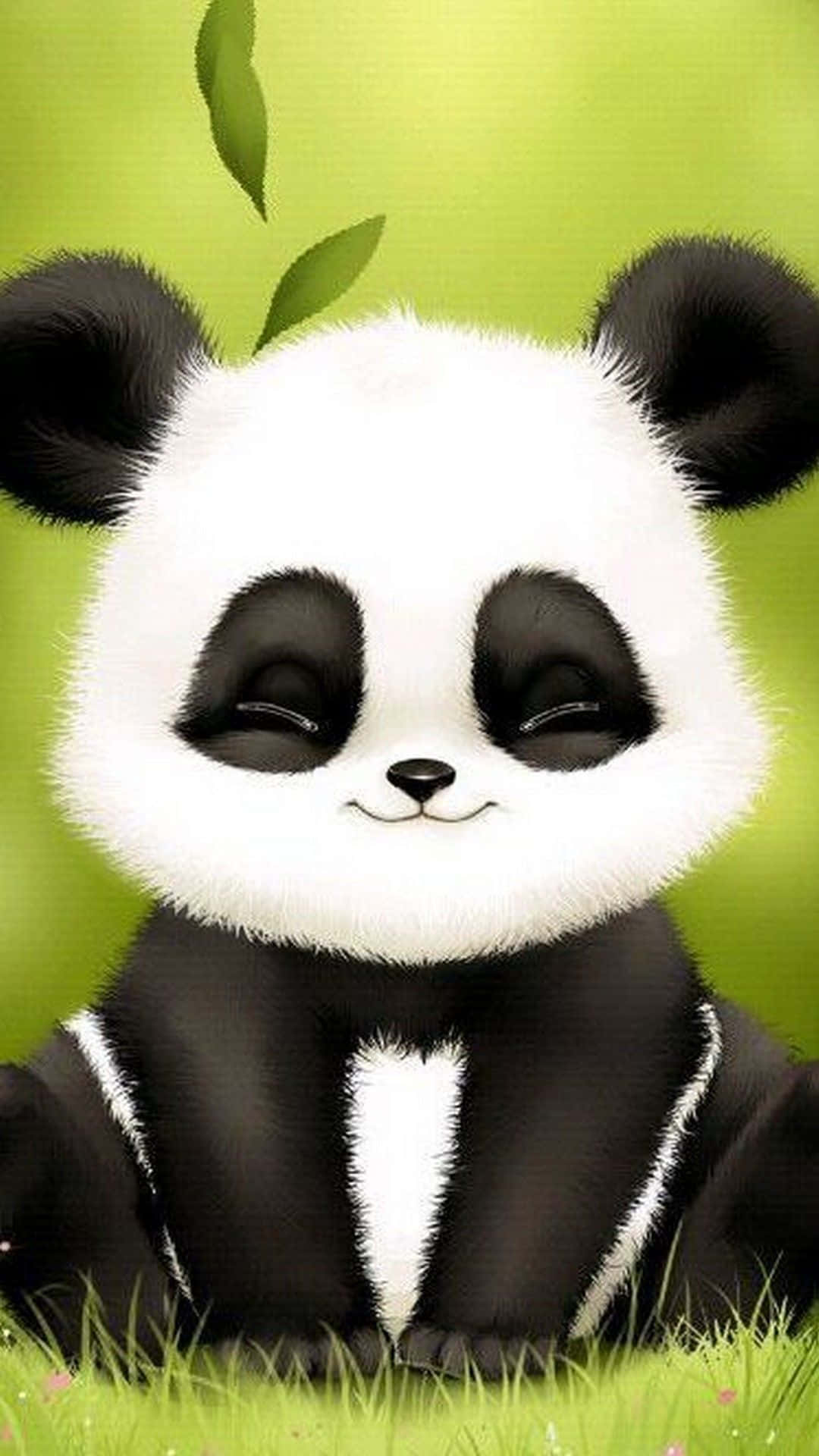 En pigeagtig panda iført en kasket og sjal. Wallpaper