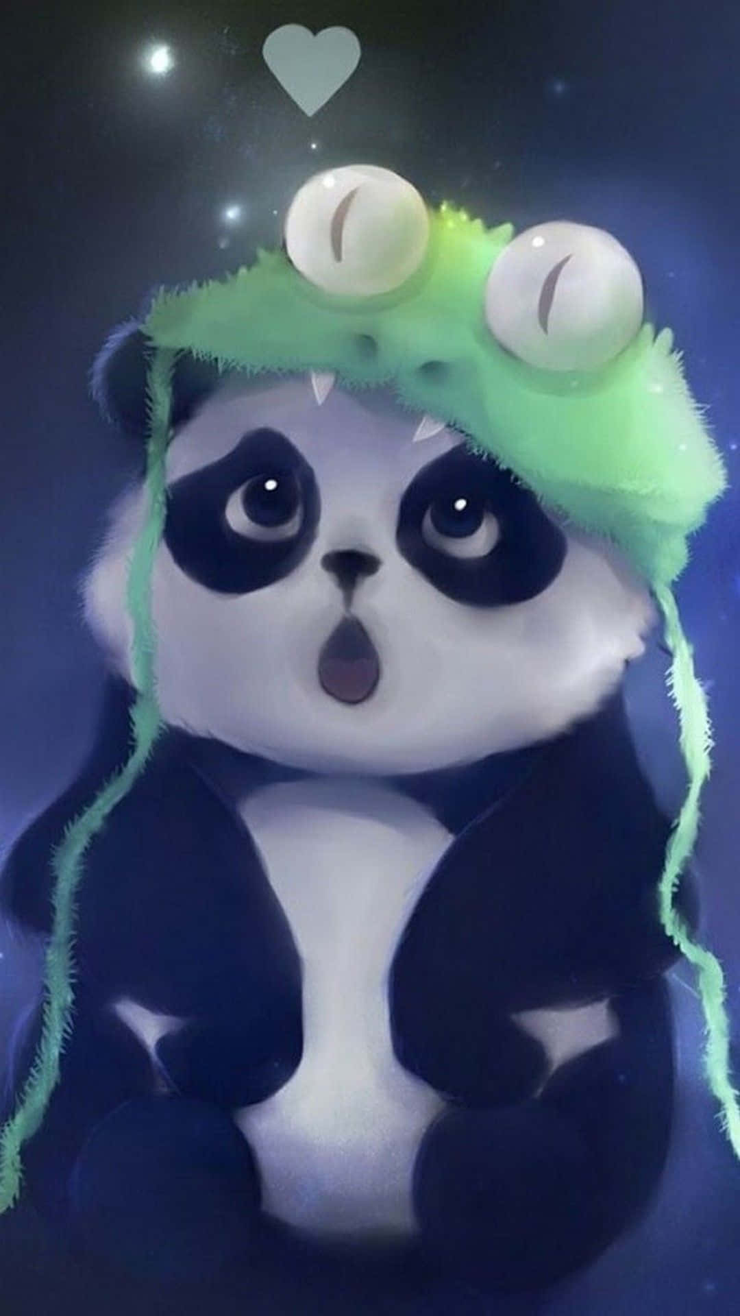 En sød og pigeagtig panda, der nyder udsigten. Wallpaper