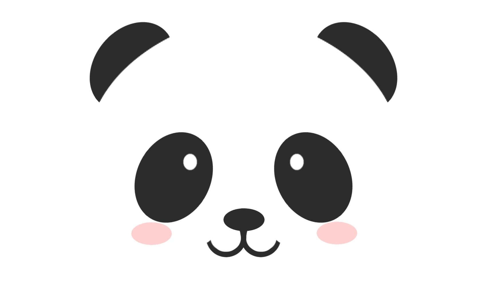 A Panda Face With Black And Pink Eyes Wallpaper