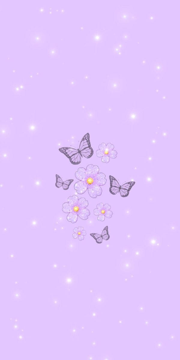 Girly Phone Purple Butterflies