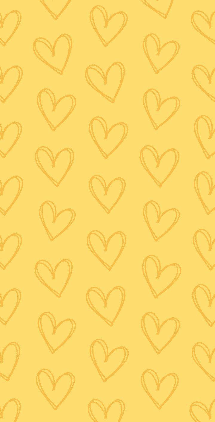 Girly Phone Yellow Hearts