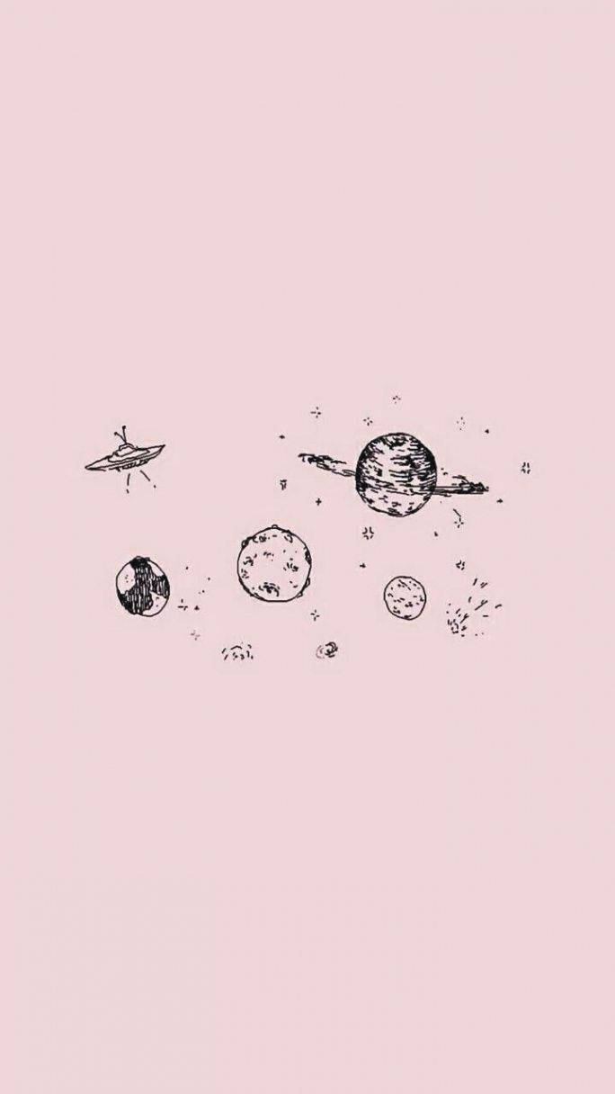 Girly Pink Planets Pinterest
