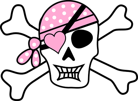 Girly Pirate Skulland Crossbones PNG