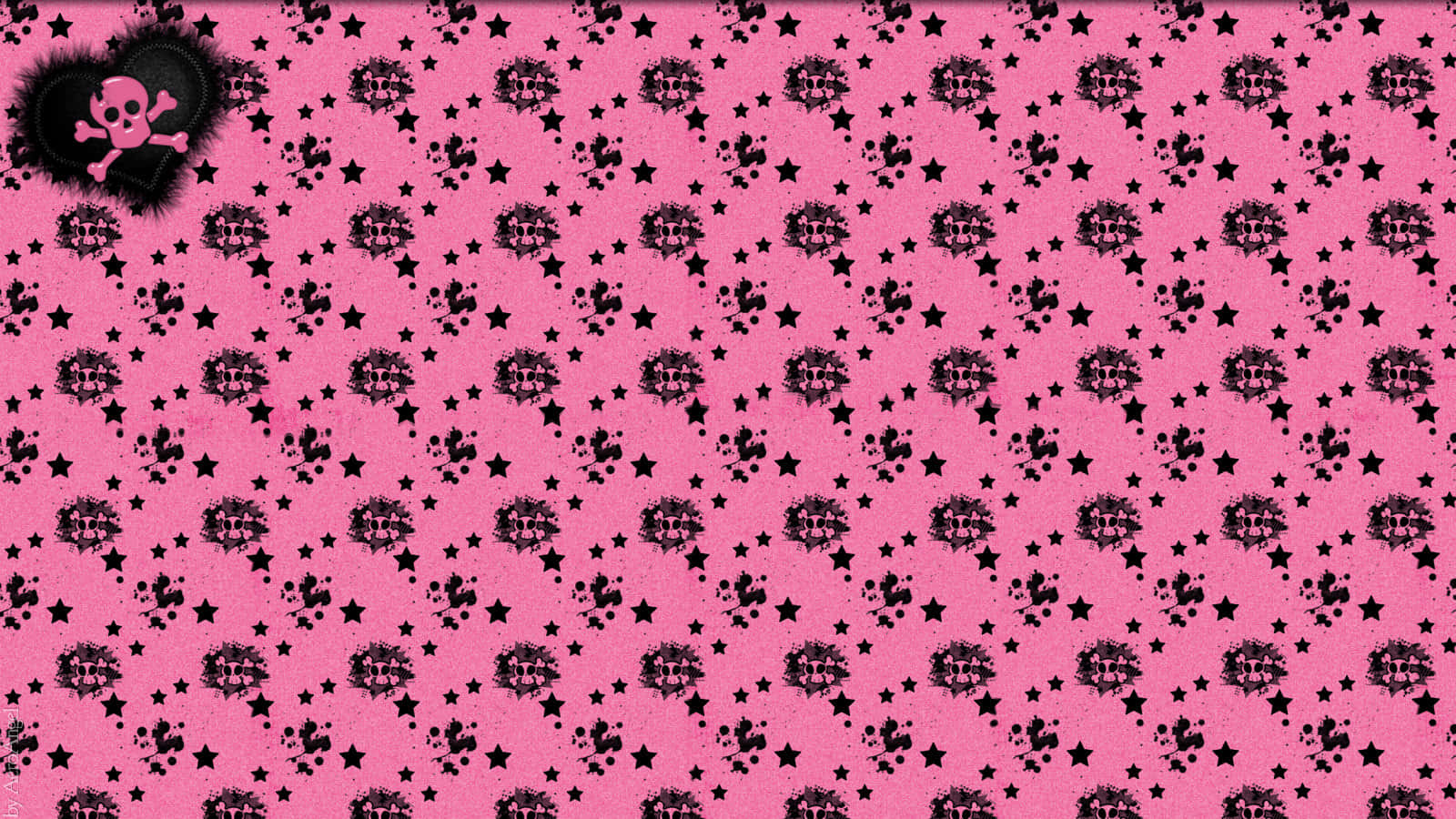 A Playful and Feminine Look with Girly Skull Wallpaper