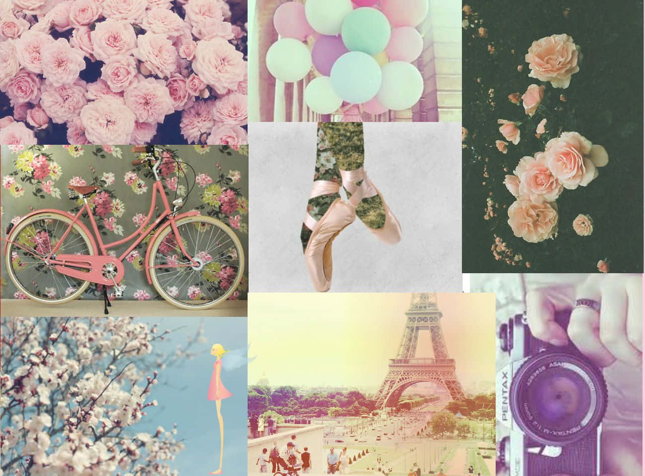 Estéticafemenina De Flores Rosas En Tumblr. Fondo de pantalla