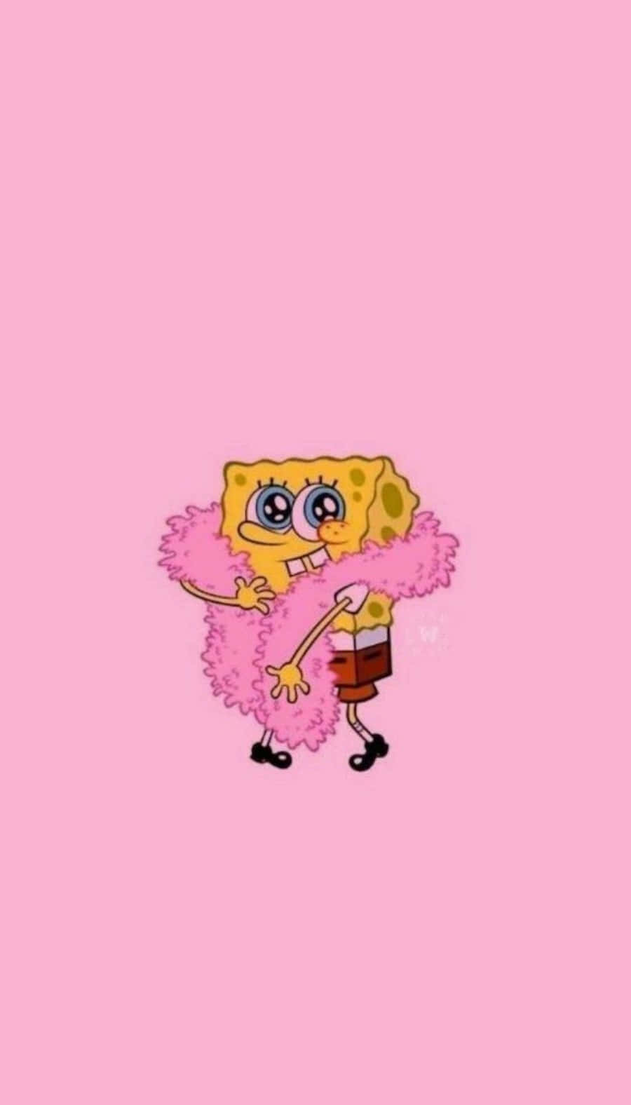 Spongebobcon Una Sciarpa Rosa Girly Tumblr. Sfondo