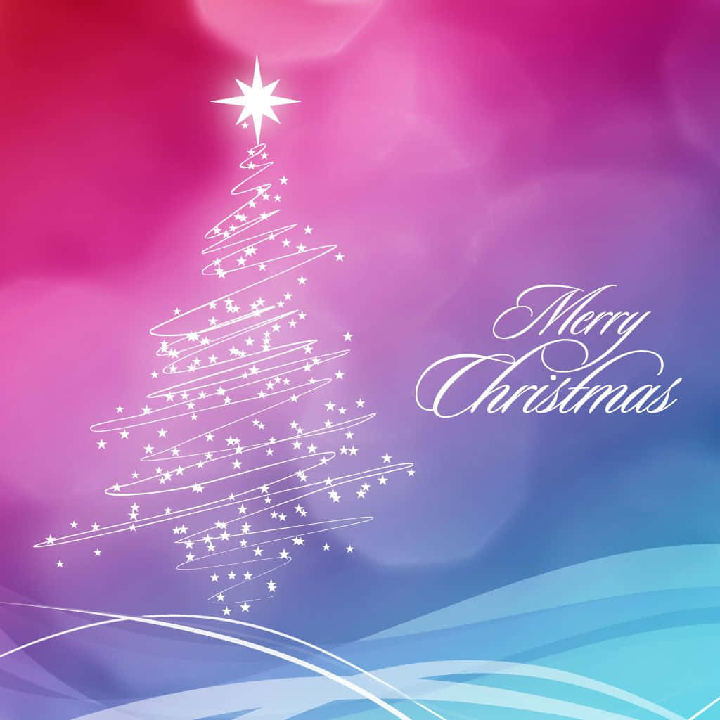 Merry Christmas Background With A Christmas Tree Wallpaper