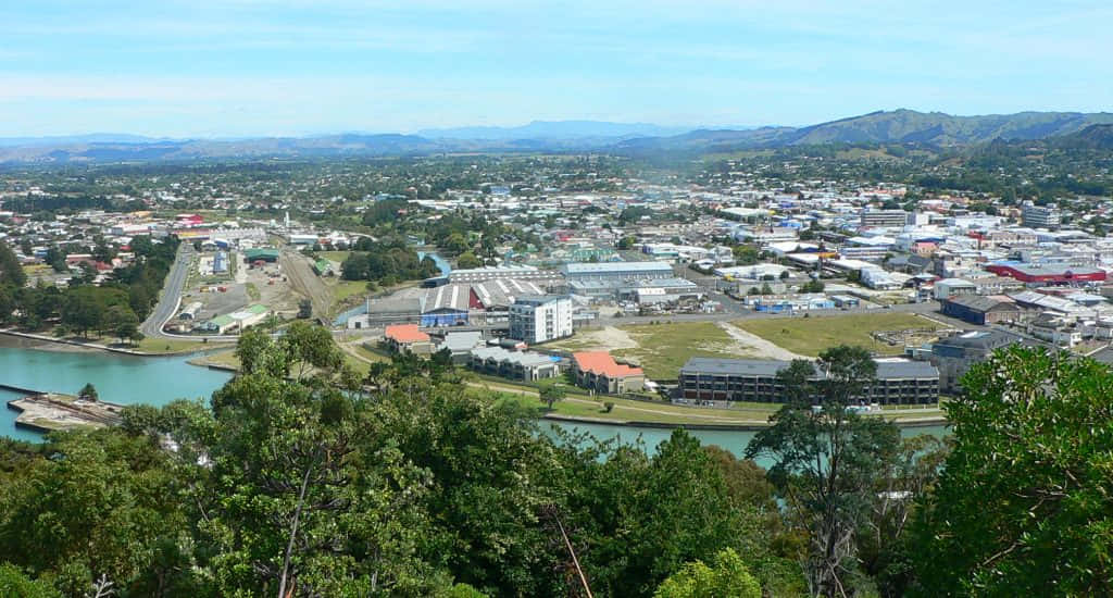 Gisborne By Luftbilde New Zealand Bakgrunnsbildet