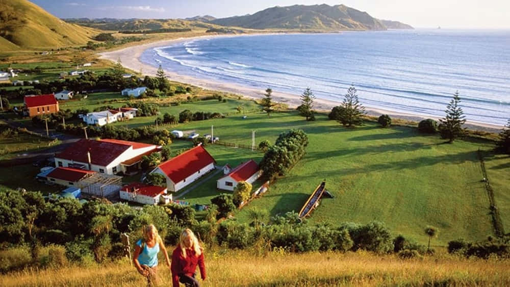 Gisborne Kustzicht Nieuw-zeeland Achtergrond