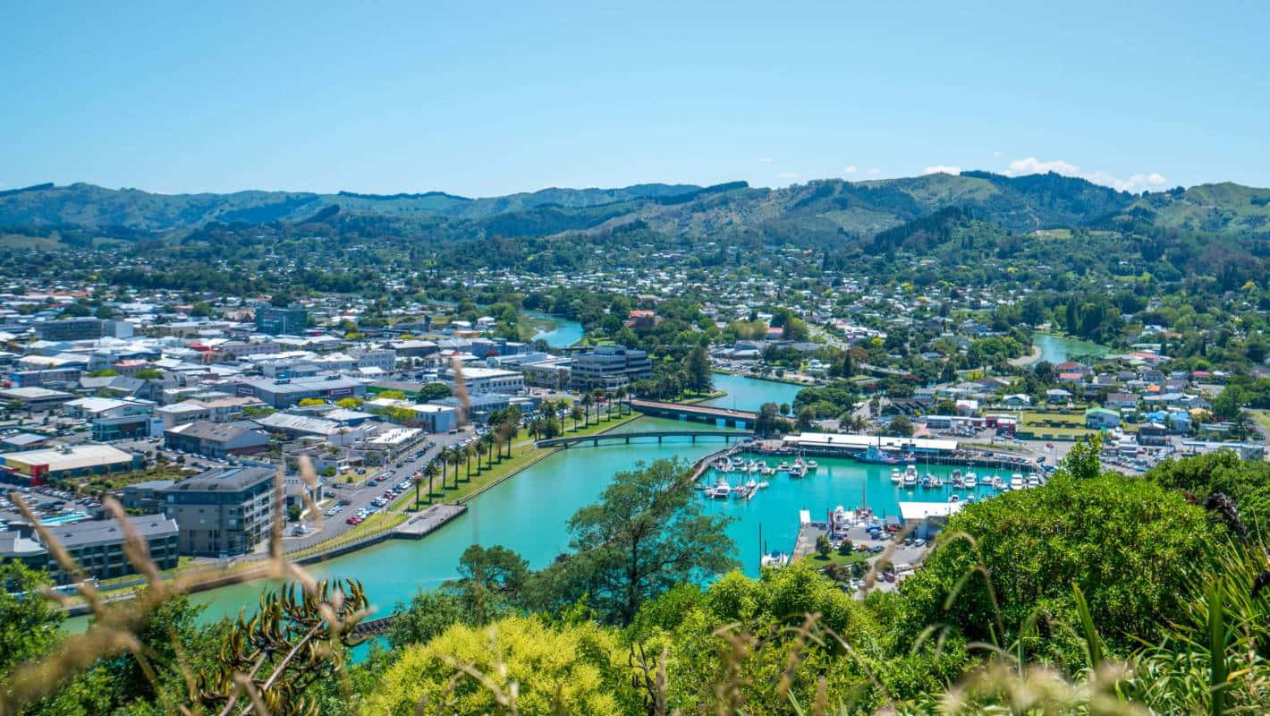 Gisborne New Zealand Luftbilde Bakgrunnsbildet