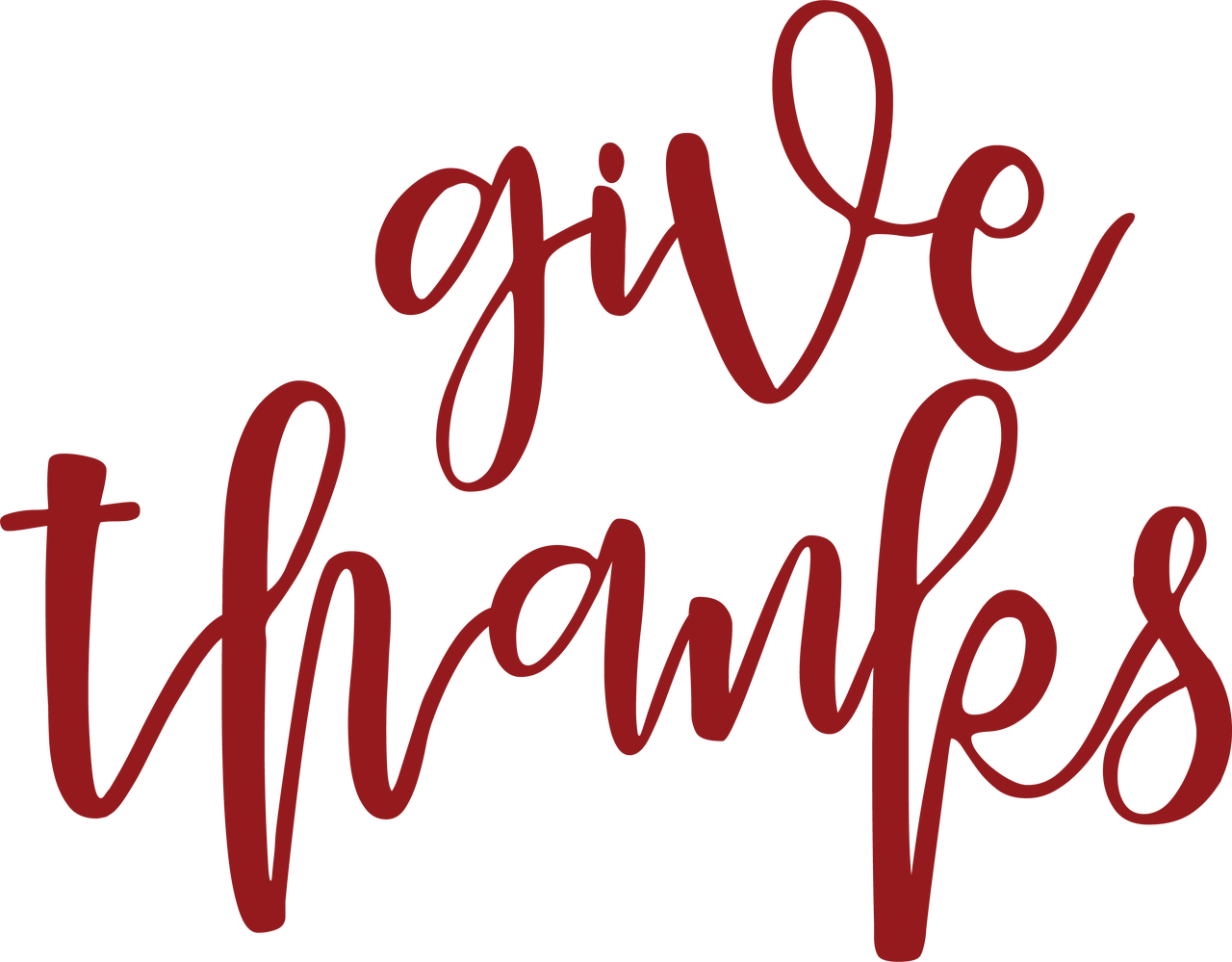 Give Thanks Calligraphy PNG