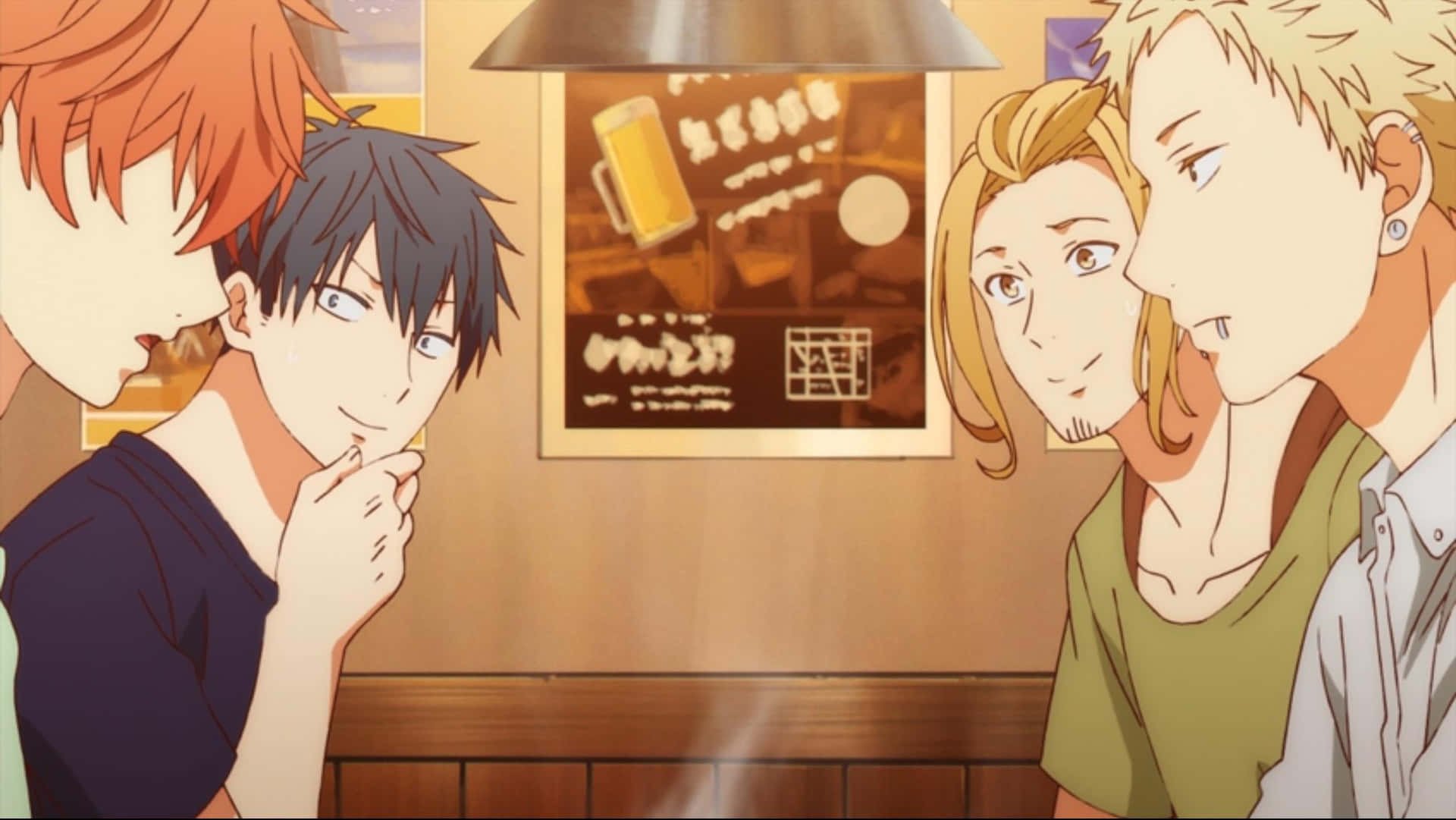 Anime figurer omkring bordet Wallpaper