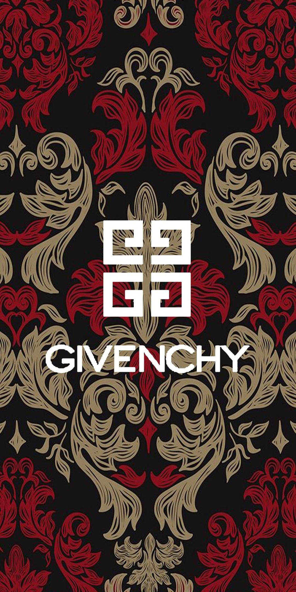 Givenchy Rød Guld Glitters Paper Wallpaper