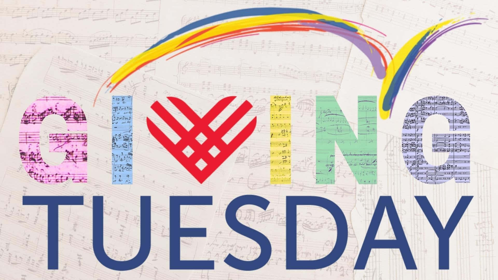 Giving Tuesday Logo Regnbue Swoosh Bakgrunnsbildet