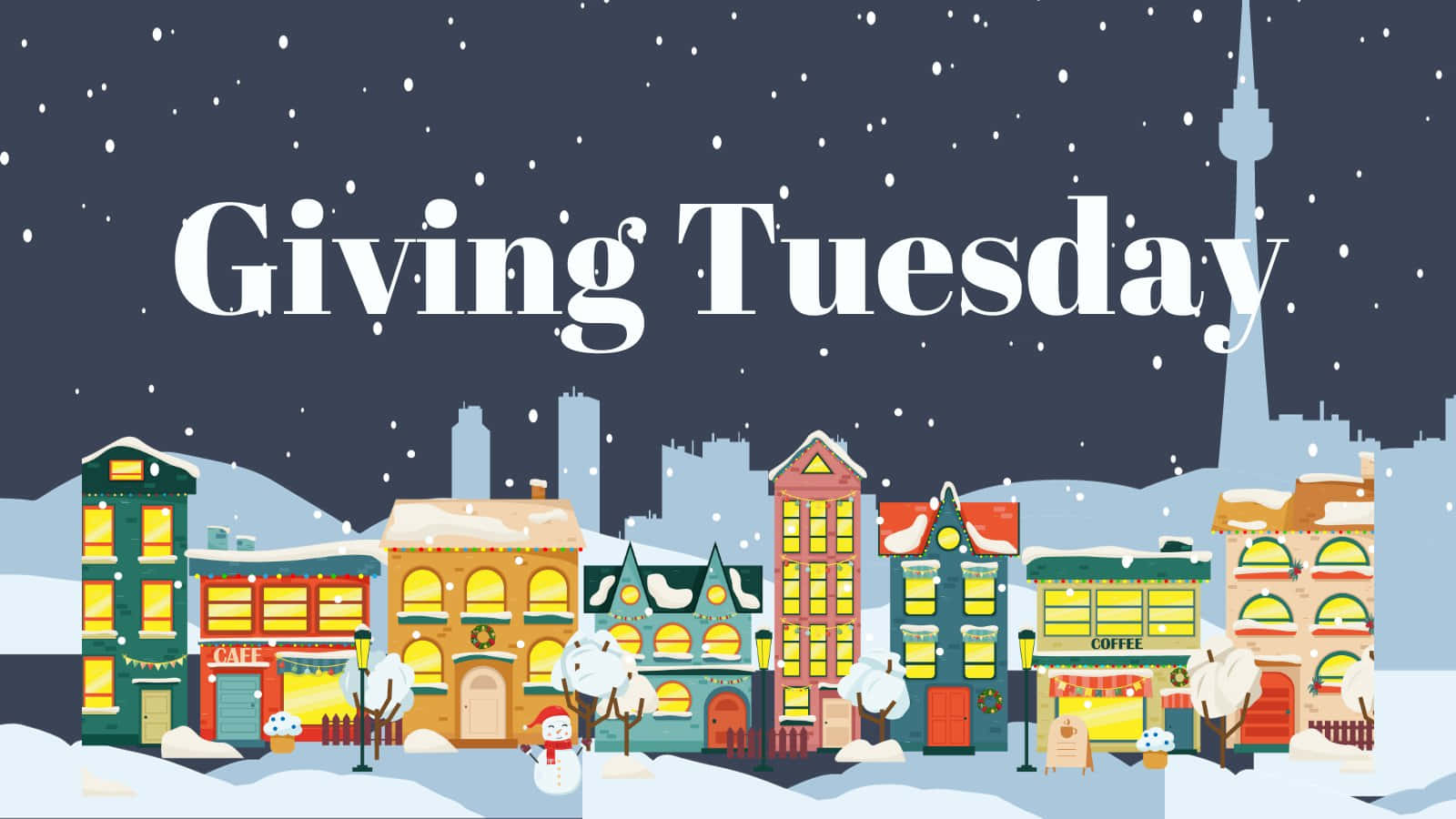 Giving Tuesday Talvikaupungin Kuvitus Taustakuva