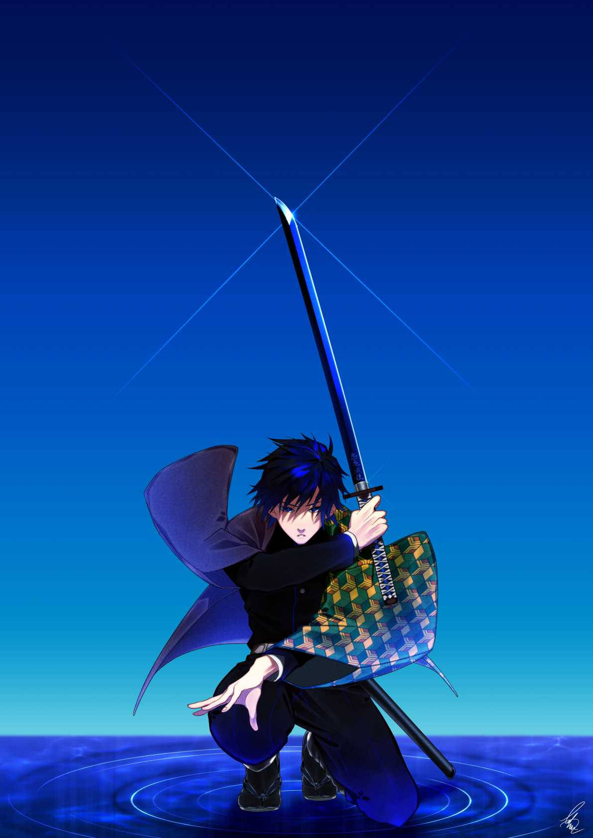 Giyu Tomioka With Sword Wallpaper