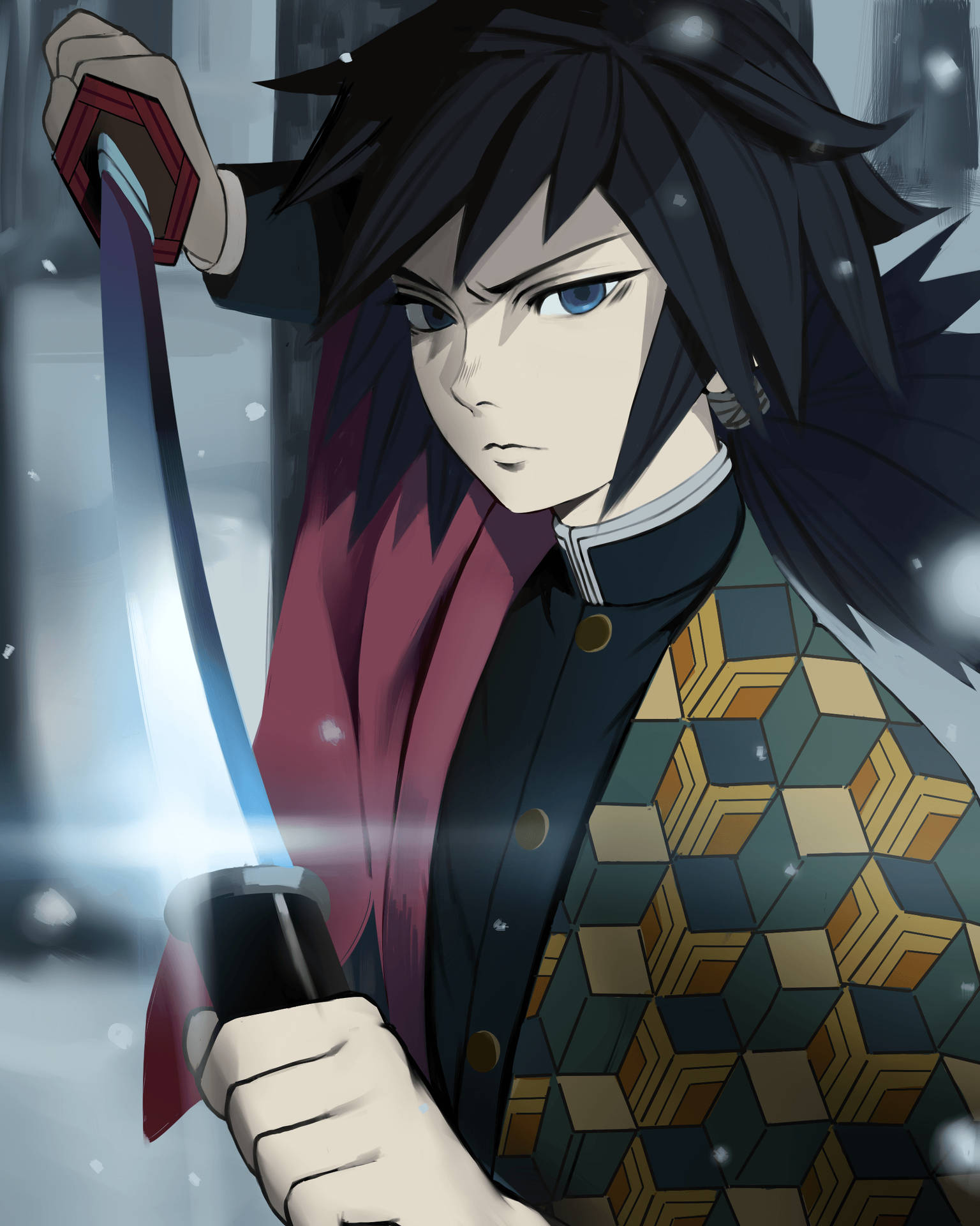 Giyuu Tomioka And Shiny Sword Wallpaper