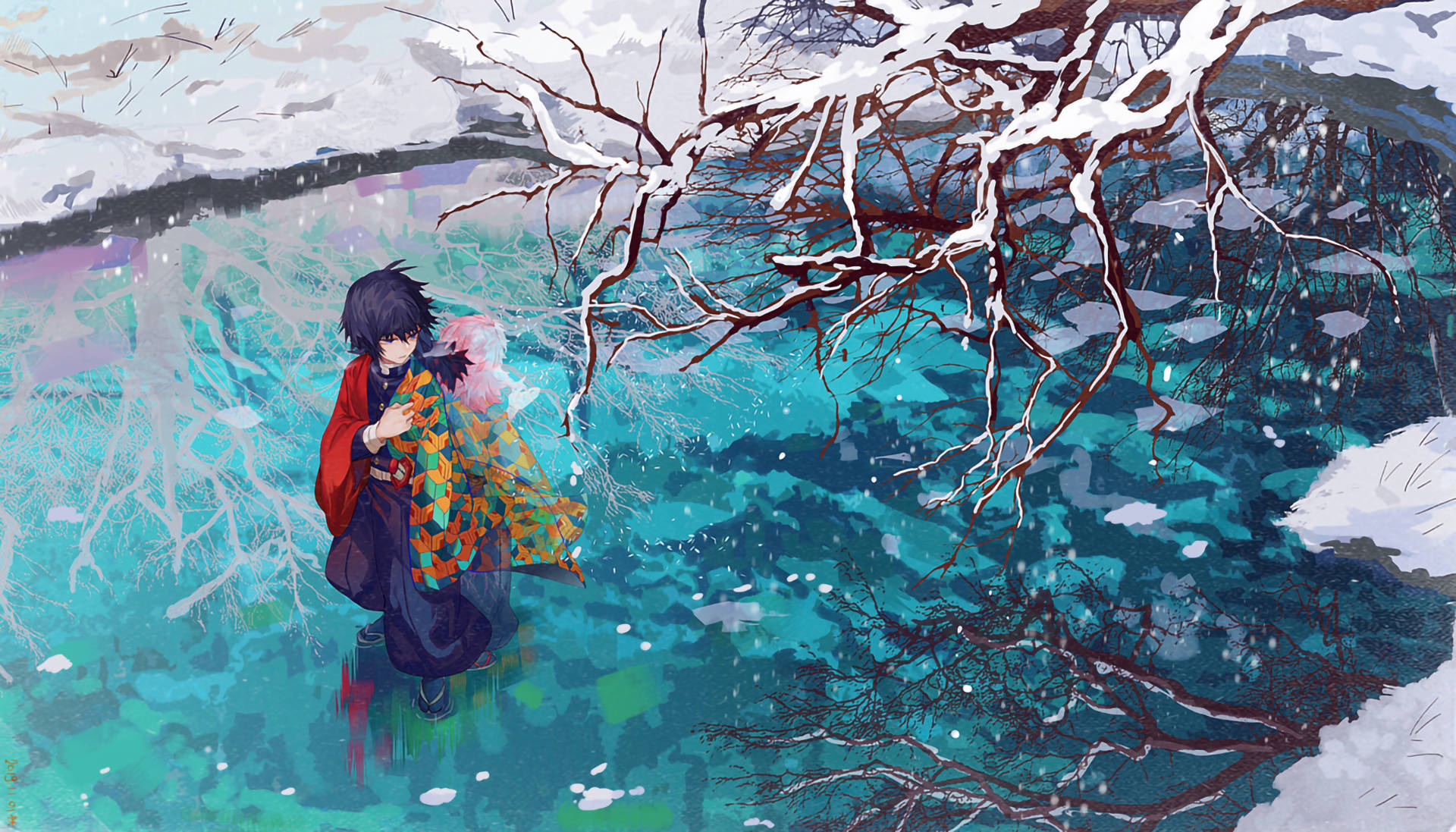Giyuu Tomioka On A Frozen Lake