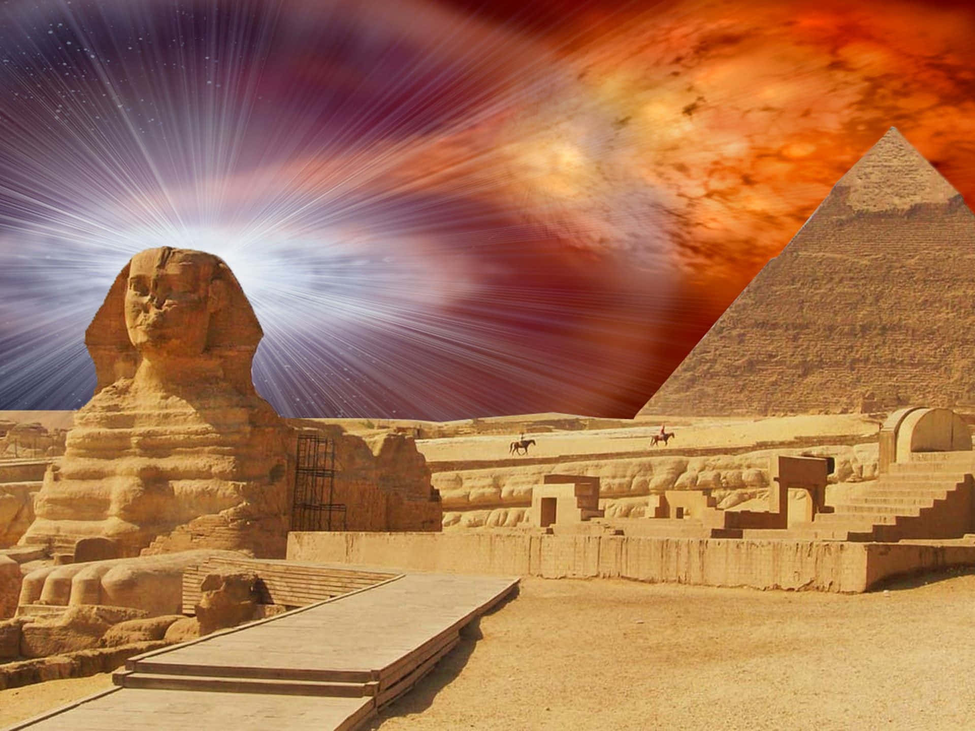 Giza Pyramids Digital Art Wallpaper