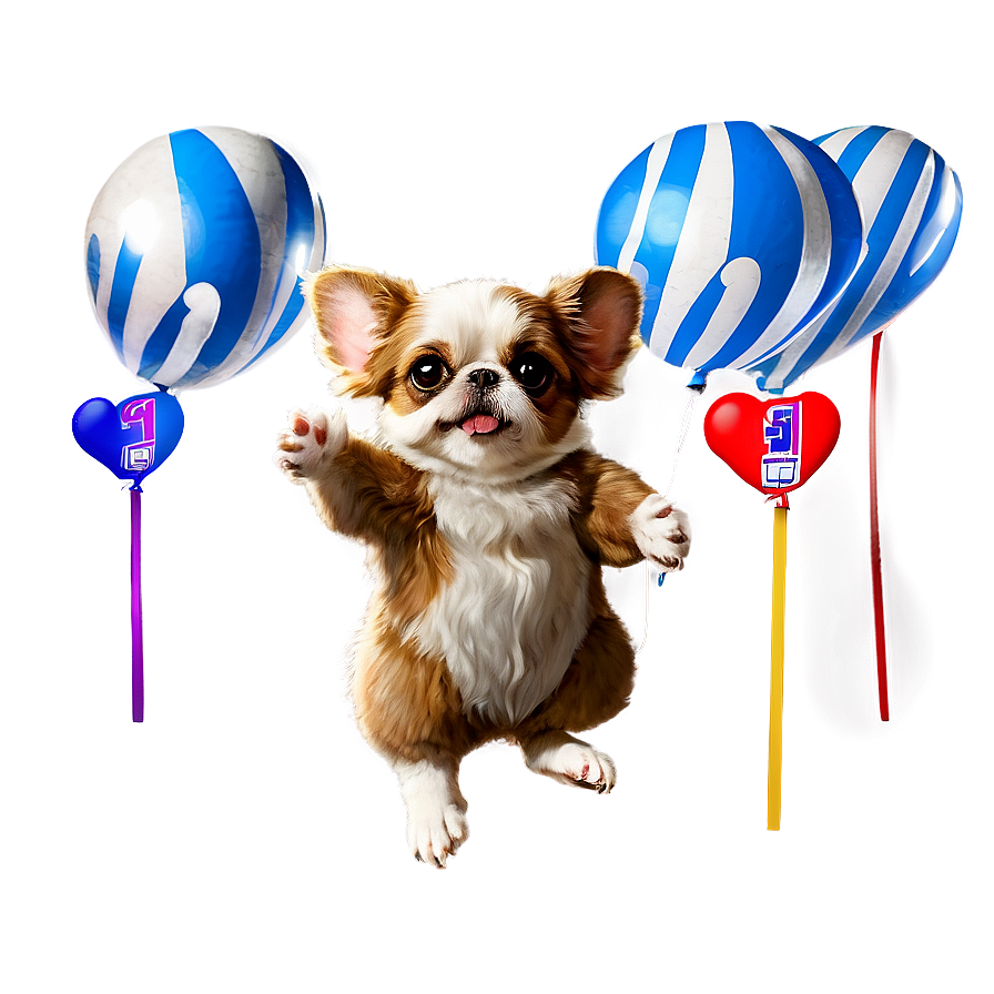 Gizmo Flying With Balloons Png 06242024 PNG