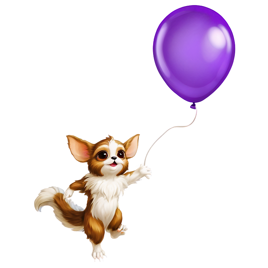 Gizmo Flying With Balloons Png Tcj11 PNG