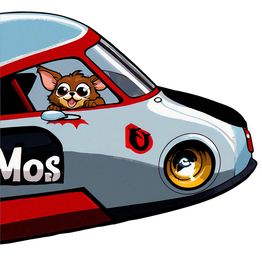 Gizmo In A Race Car Png 06242024 PNG