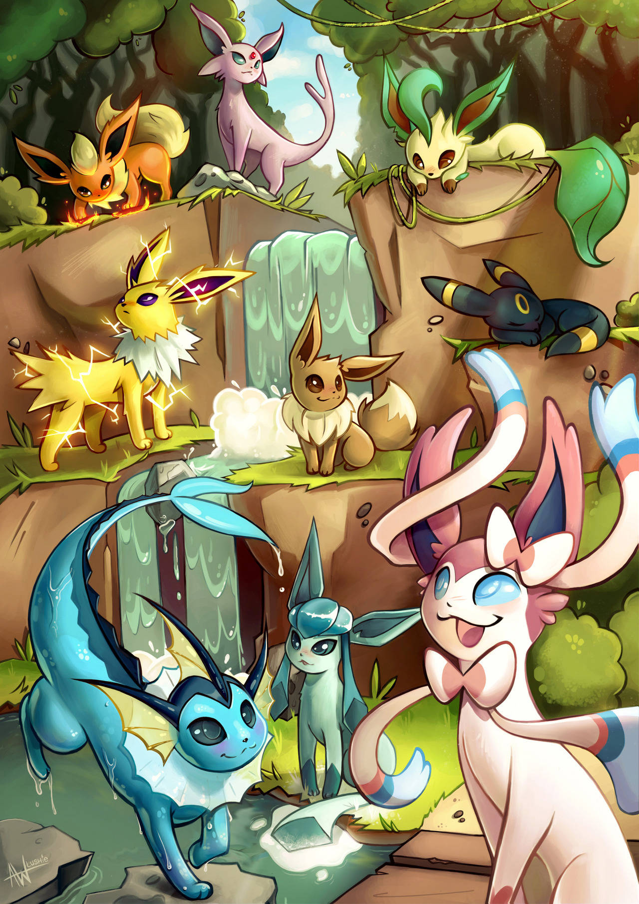Glaceon With Friends