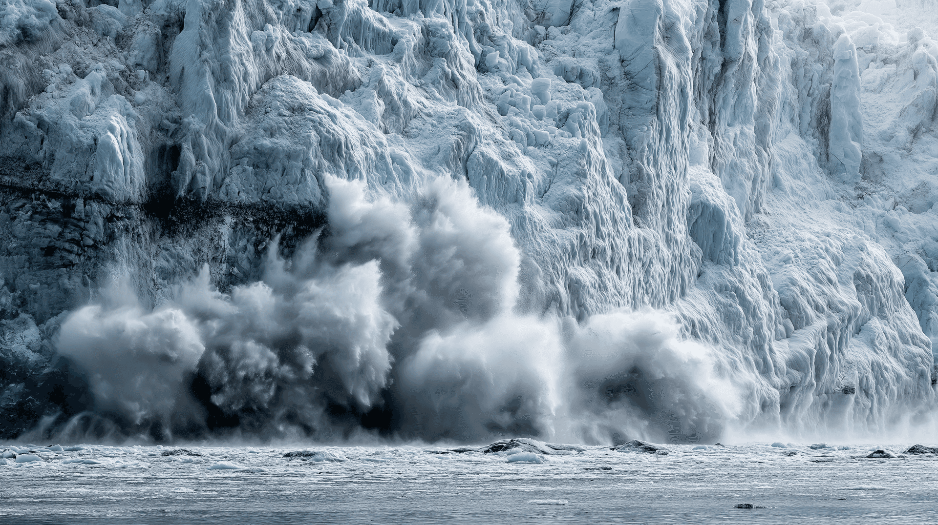 Glacier Calving Drama Wallpaper