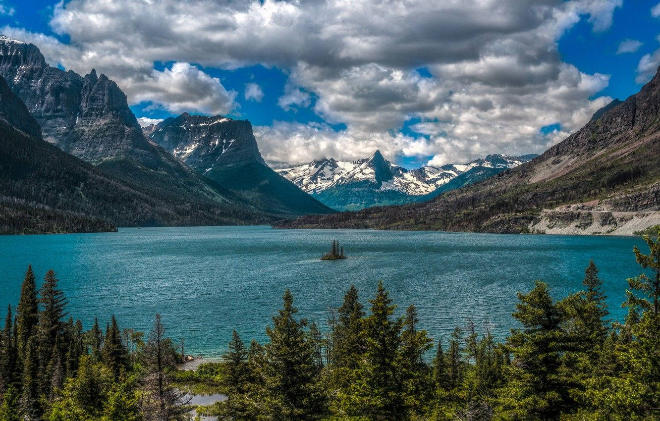Parquenacional Glacier Lago Azul Fondo de pantalla