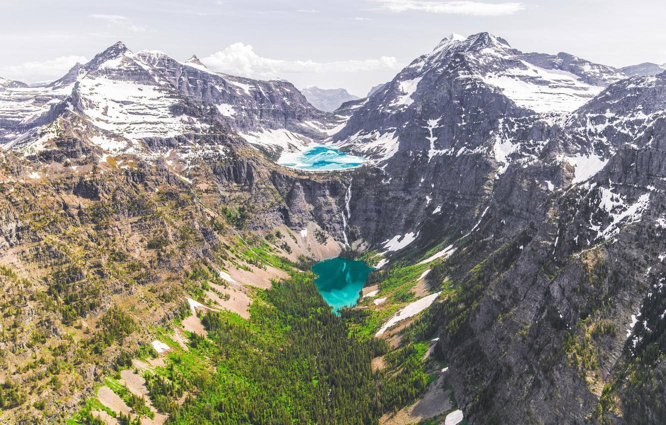 Subtítulovista Majestuosa De Las Montañas De Múltiples Capas En El Parque Nacional Glacier. Fondo de pantalla