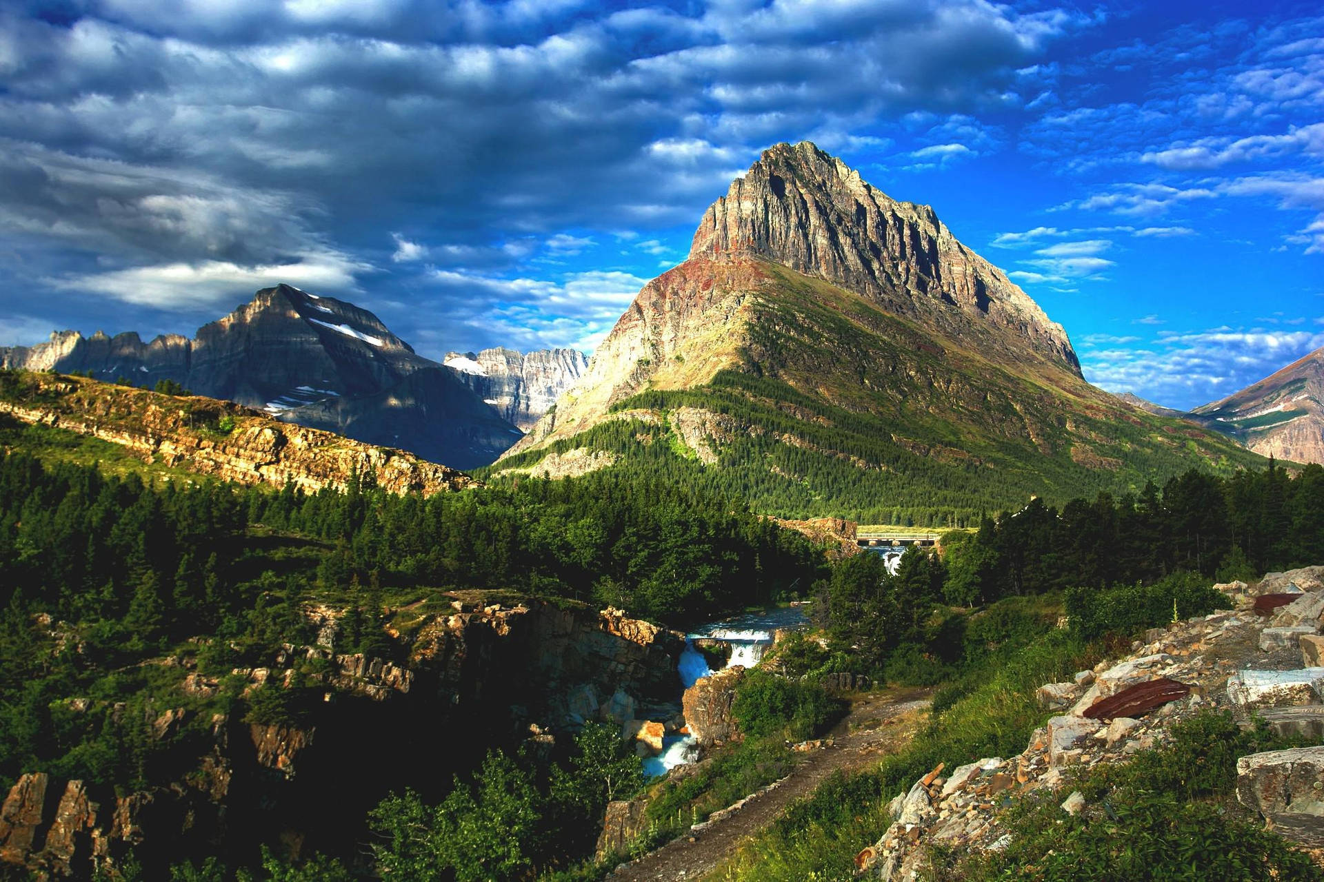 Glacier National Park Mountains And Forest Wallpaper