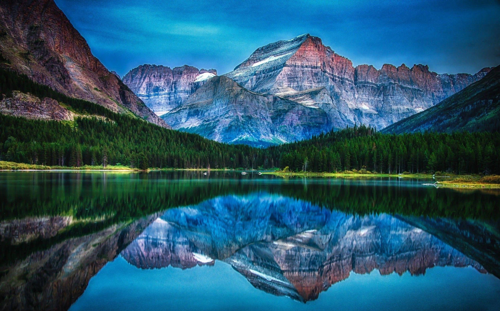 Glacier National Park Reflective Lake Wallpaper
