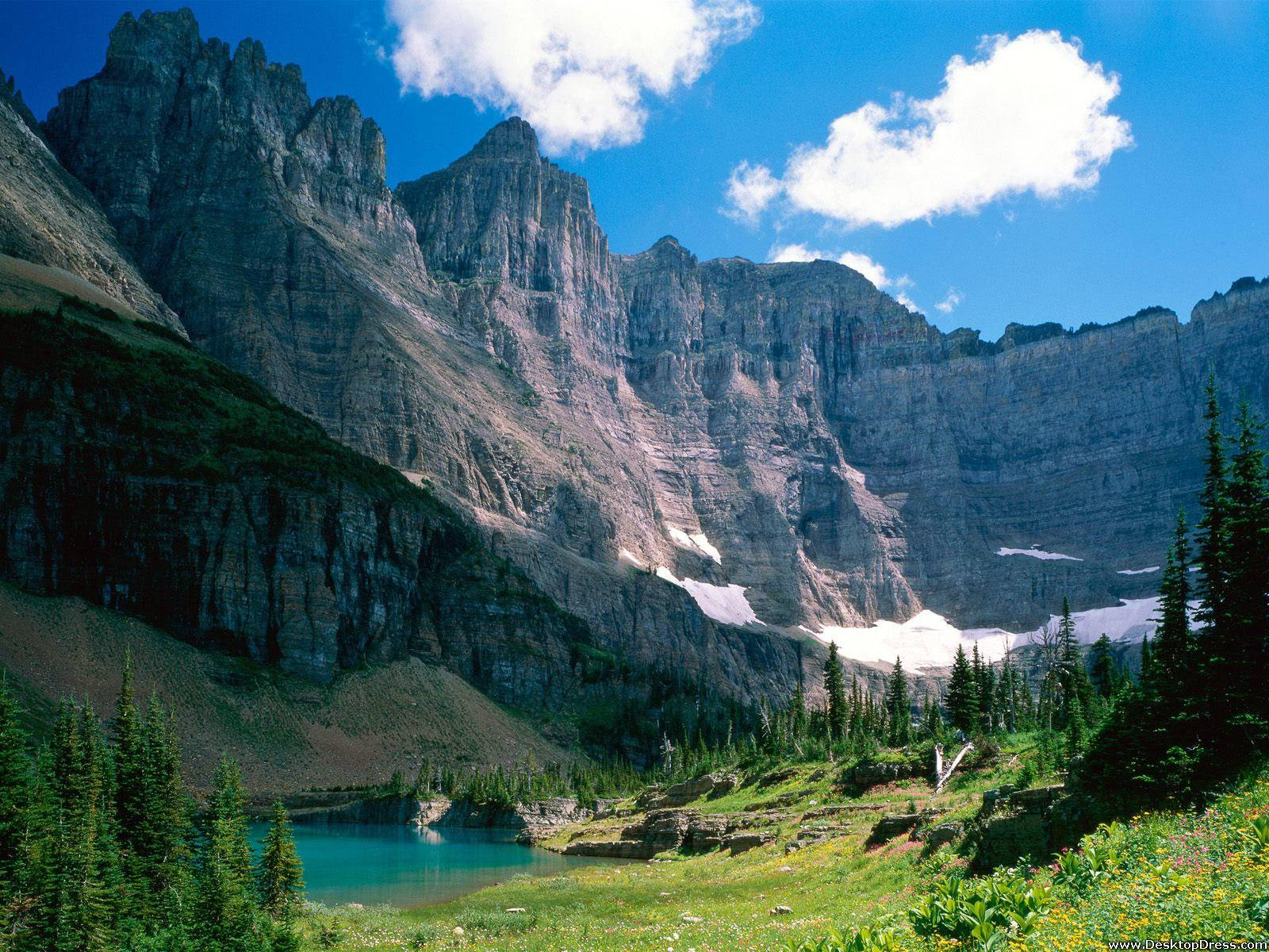 Majestic Mountains of Glacier National Park Wallpaper