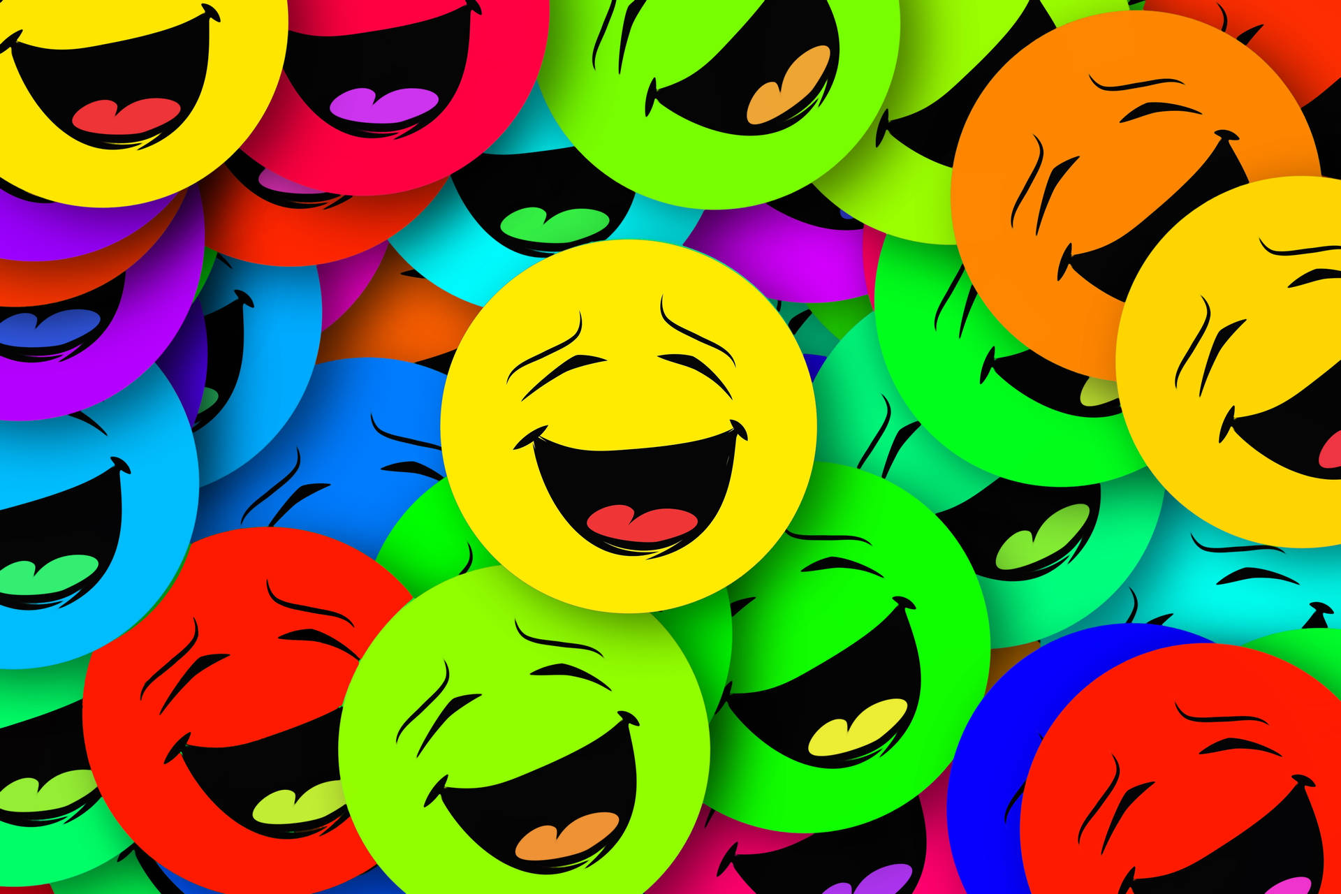 Glad Emoji Farverig Wallpaper