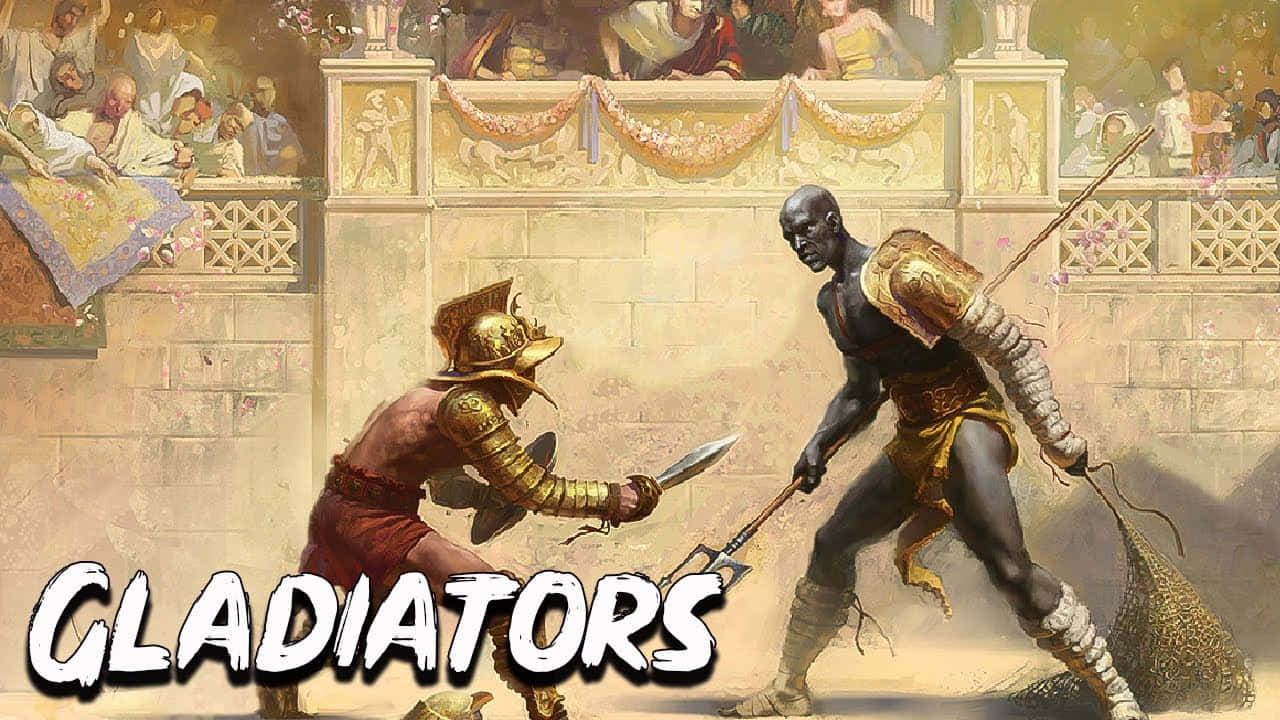 Gladiatoriun Gioco Con Due Uomini Che Combattono