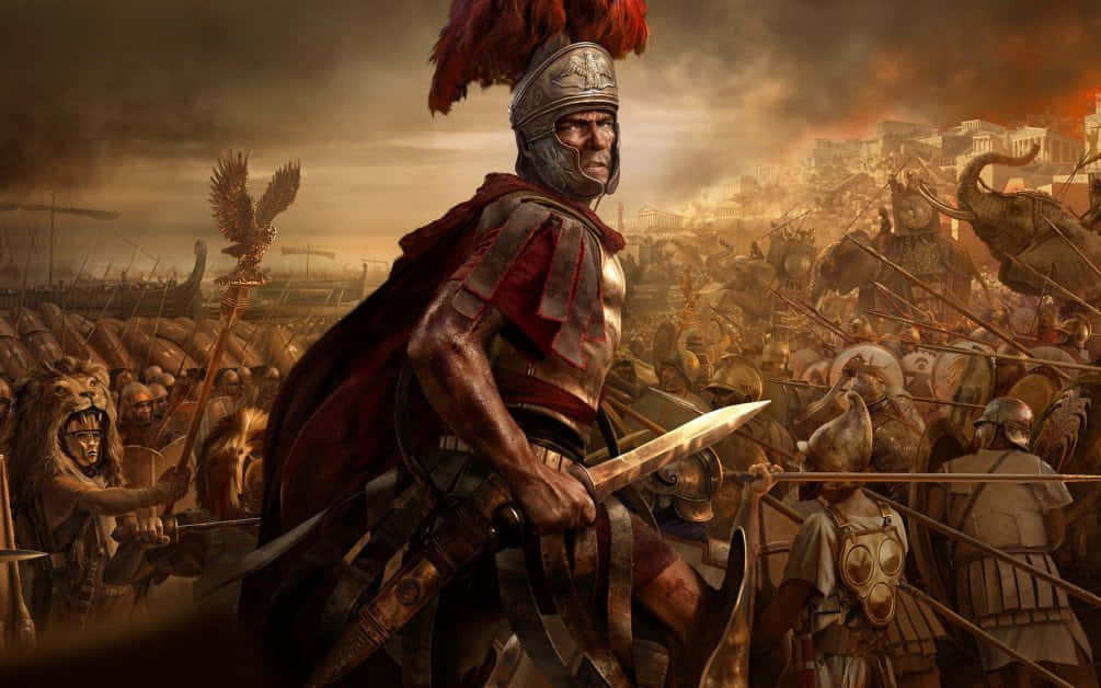 Russellcrowe Ikoniska Porträtt Av General Maximus I Gladiator.