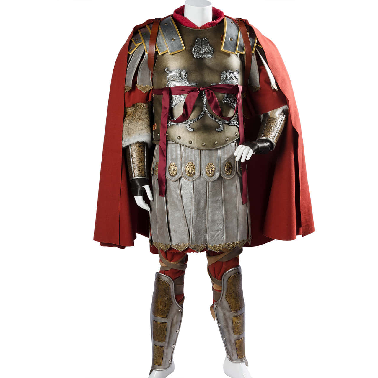 A Roman Soldier Costume With A Cape And Cape
