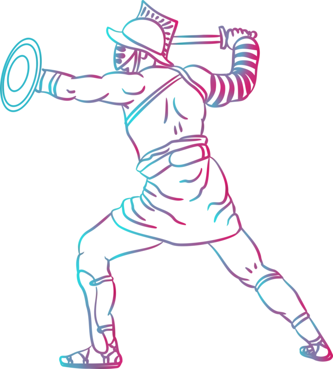 Gladiator Readyfor Battle Illustration SVG
