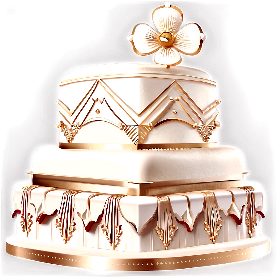 Glam Art Deco Wedding Cake Png 6 PNG