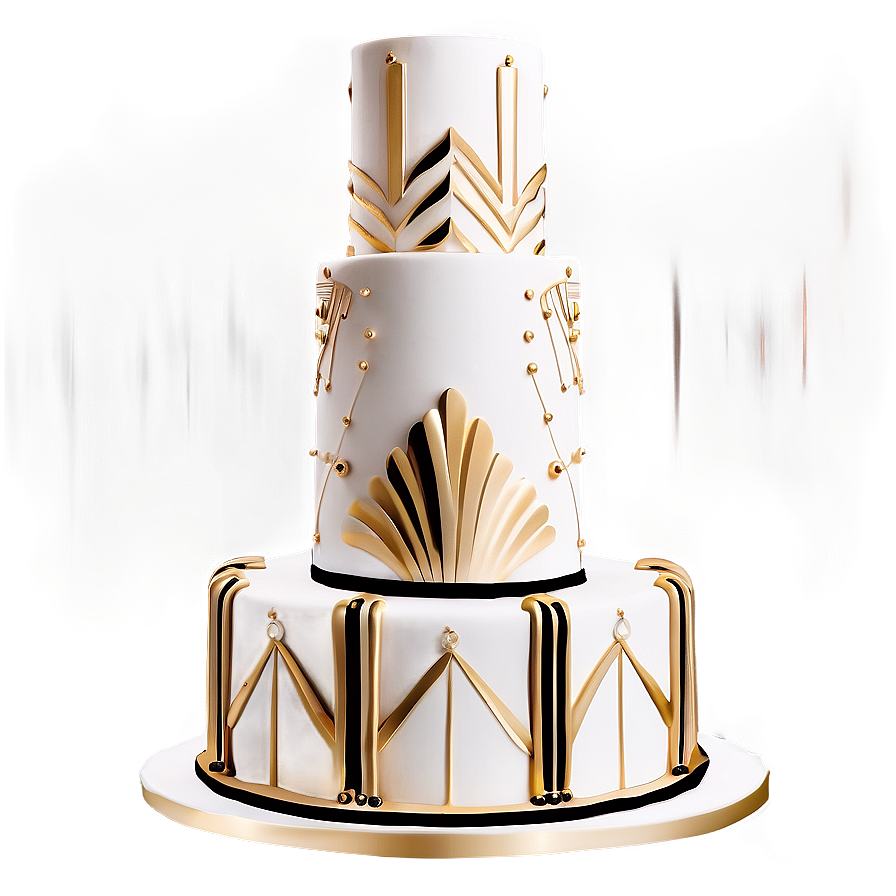 Glam Art Deco Wedding Cake Png Fdh PNG