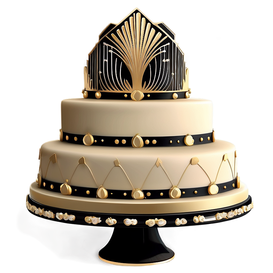 Glam Art Deco Wedding Cake Png Hed PNG