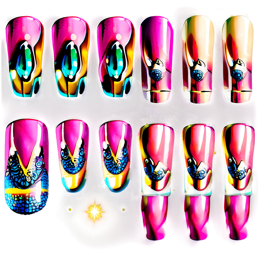 Glamorous Acrylic Nails Png Rva PNG